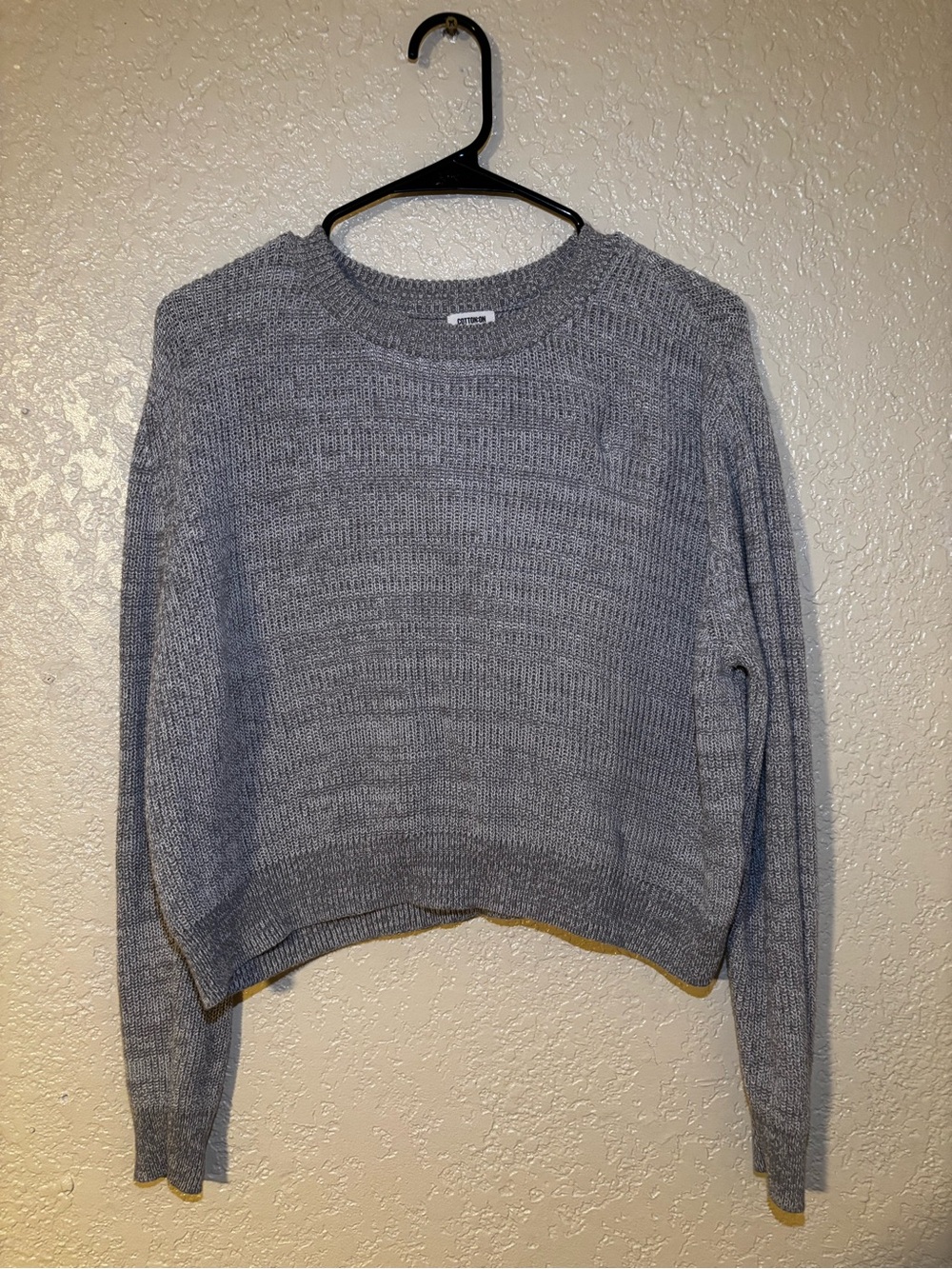 Cotton On Gray Ribbed Crewneck Sweater